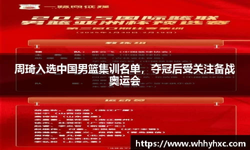 周琦入选中国男篮集训名单，夺冠后受关注备战奥运会